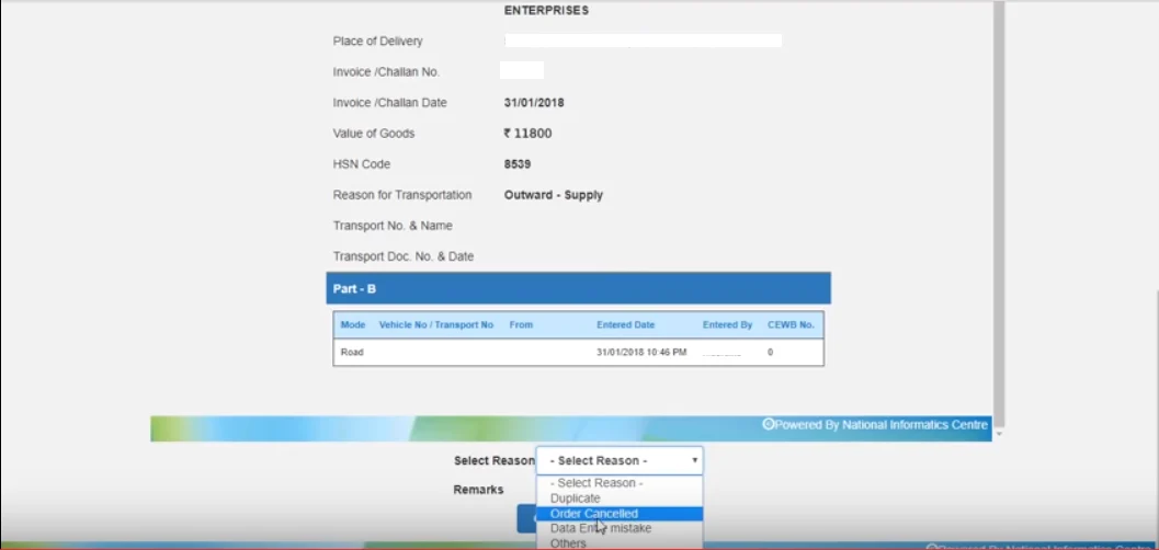 e-way bill cancel