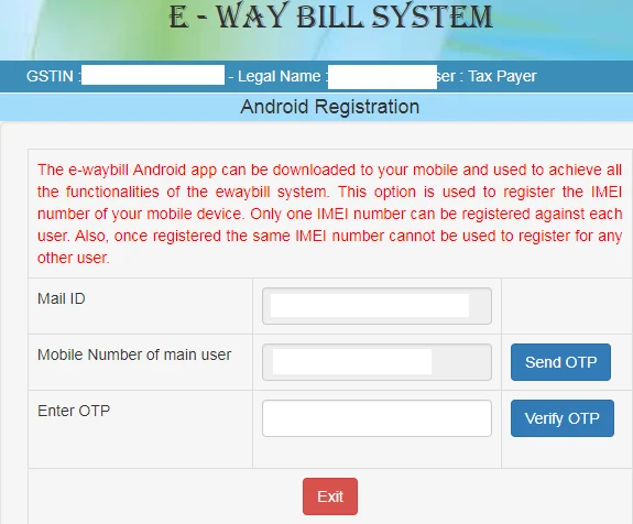 e-Way bill system