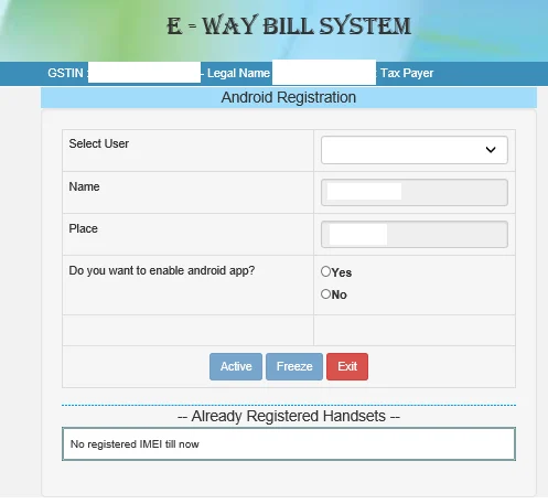 e-Way bill system
