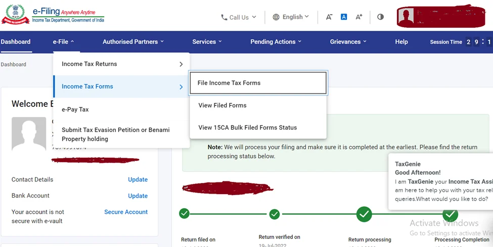 How to file Form 10BA