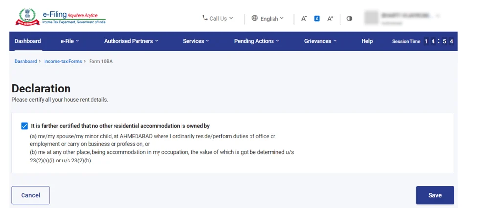 How to file Form 10BA