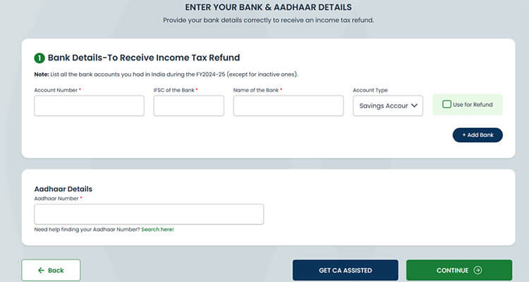 bank details