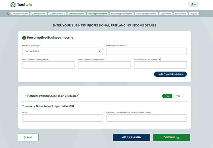 Presumptive Income Scheme