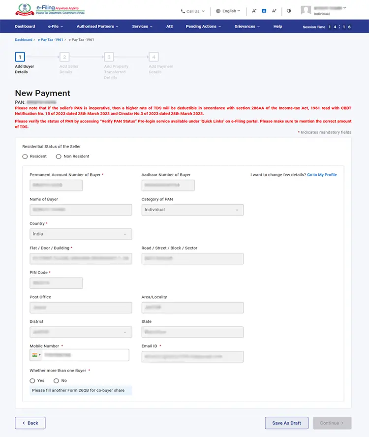 Complete the required details