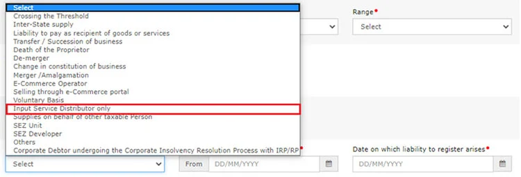 Reason to obtain registration
