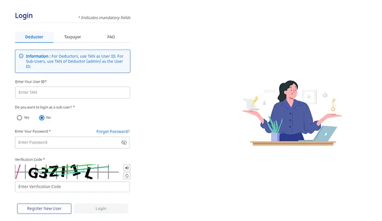 Login as a deductor