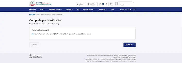 Continue to e-Verification