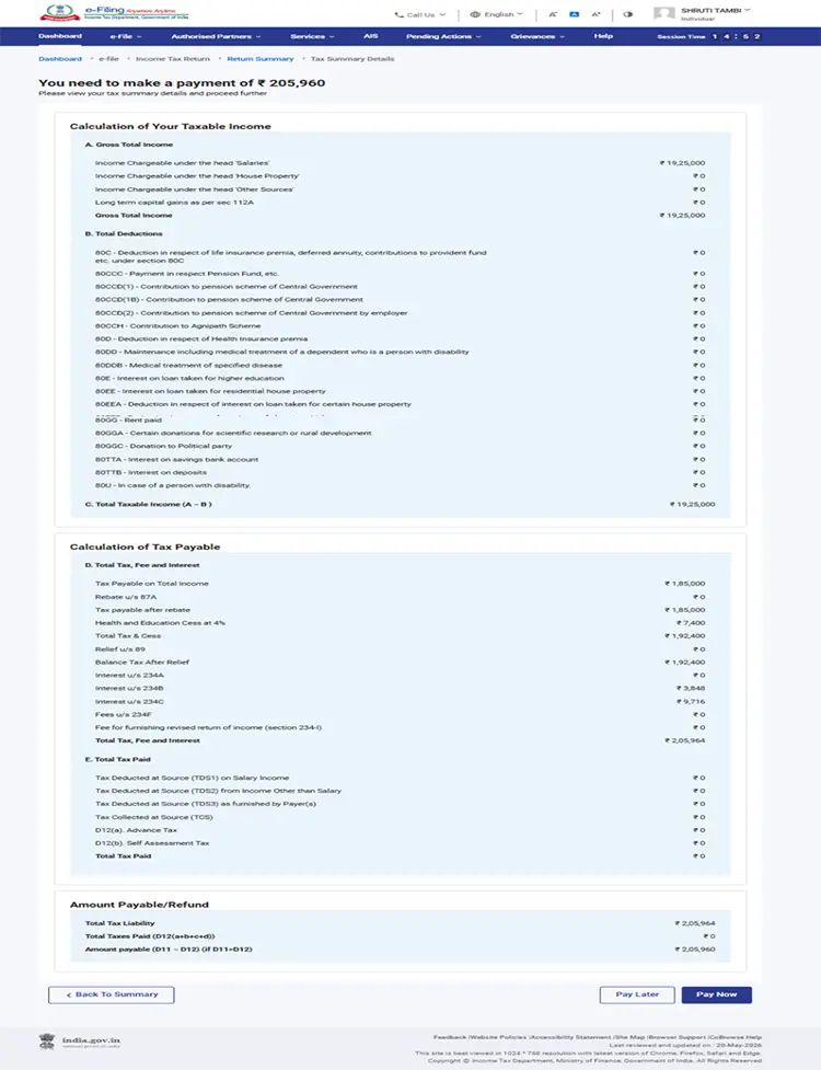 tax liability