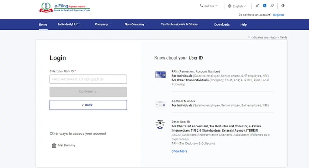 Income Tax e-Filing Portal