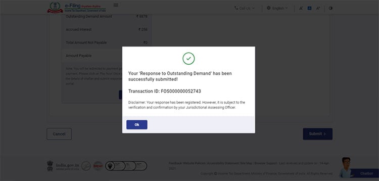 submit response