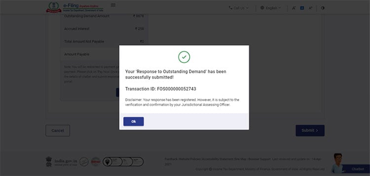 submit response