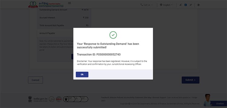submit response