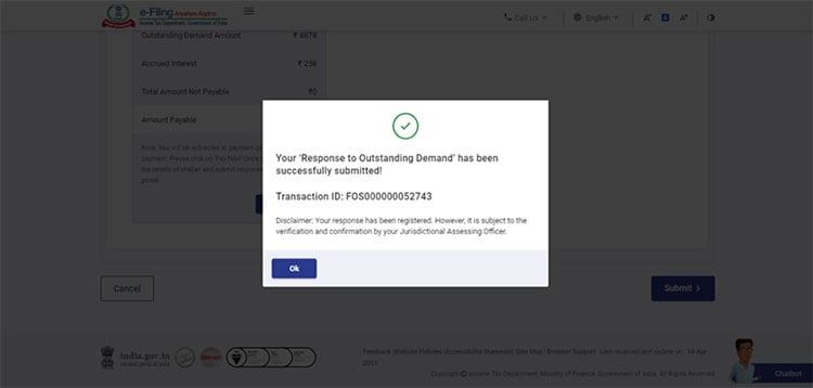 submit response